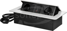 2x2P+Z 2XUSB 1,5m biały Gniazda wpuszczane w blat