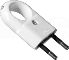 Wtyczka 10A 250V biały płaska z uchwytem