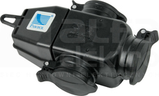 3x250V 16A SCHUKO IP44 czarny Rozgałęźnik
