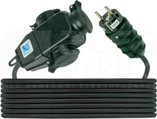 3x250V 16A H05RR-F 3x1,5/5m IP44 Trójnik z wtyczką i przewodem