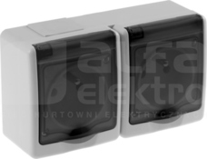 BETA 2x2P+Z dymny IP44 Gniazdo
