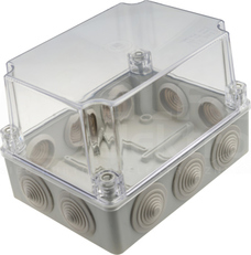 S-BOX 406H-P 190x140x140 IP65 10 dł. Puszka natynkowa herm.przezroczysta
