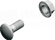 SGK M6x12-E A2 1.4301(304) (100szt) Śruba grzybk+nakrętka ząbk.