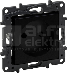 NILOE STEP 2P 16A 230V czarny Gniazdo z przesłoną