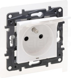 NILOE STEP 2P+Z IP44 biały Gniazdo zasilające z przesłonami zaciski sprężynowe