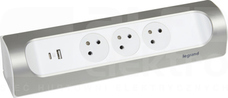 PRZED.3X2P+Z+USB AC B/P-B/AL Przedłużacz narożny