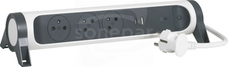 PRZED.3X2P+Z+USB AC 1.5M-B/G Przedłużacz obrotowy