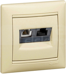 VALENA RJ11+RJ45 kat.6 kremowy Gniazdo komputerowe