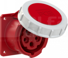 16A 5P 400V 75x75 IP67 Gniazdo tablicowe proste