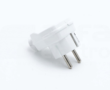 10/16A 2P+Z 250V UNI-SCHUKO biały Wtyczka kątowa