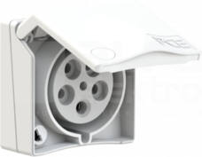 DESIGN 32A 5P 400V IP44 biały Gniazdo tablicowe nikiel