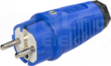 TAURUS 16A 2P+Z 250V UNI-SCHUKO IP54 niebieski Wtyczka gumowa