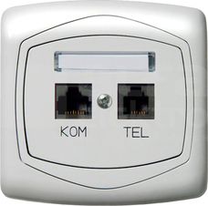 TON RJ45kat.5e (8st.)+RJ11 (4st.) biały Gniazdo komputerowo-telefoniczne
