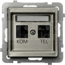 SONATA stal inox Gniazdo komputerowo-telefoniczne