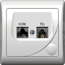 EFEKT kat.6 biały Gniazdo komputerowo-telefoniczne