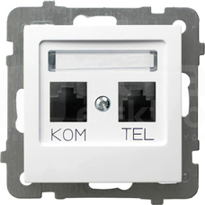 AS RJ45 biały Gniazdo komputerowo-telefoniczne