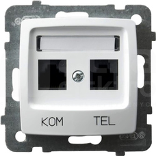 KARO RJ45 biały Gniazdo komputerowo-telefoniczne