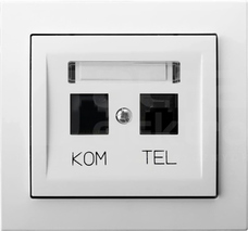 KIER RJ45 biały Gniazdo komputerowo-telefoniczne
