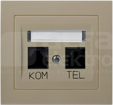 KIER RJ45 beżowy Gniazdo komputerowo-telefoniczne