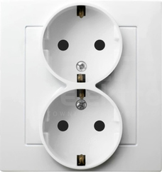 AS 2x2P+Z SCHUKO IP20 biały Gniazdo podwójne