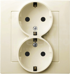 AS 2x2P+Z SCHUKO IP20 ecru Gniazdo podwójne
