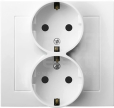 KIER 2x2P+Z SCHUKO IP20 biały Gniazdo podwójne