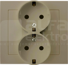 KIER 2x2P+Z SCHUKO IP20 beżowy Gniazdo podwójne