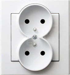 SONATA 2x2P+Z IP20 biały Gniazdo podwójne