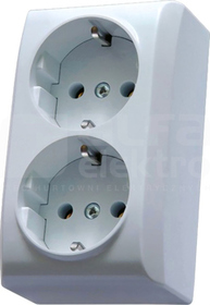 BIS 2x2P+Z SCHUKO IP20 biały Gniazdo podwójne