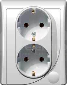 EFEKT 2x2P+Z SCHUKO IP20 biały Gniazdo podwójne