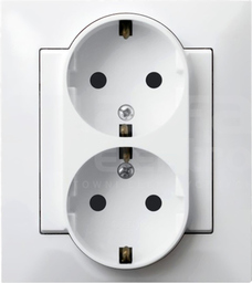 IMPRESJA 2x2P+Z SCHUKO IP20 biały Gniazdo podwójne