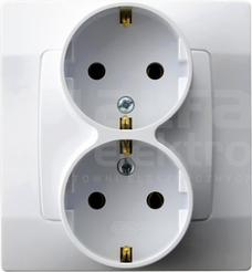 KARO 2x2P+Z SCHUKO IP20 biały Gniazdo podwójne