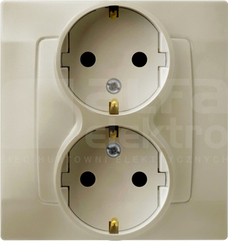 KARO 2x2P+Z SCHUKO IP20 ecru perł. Gniazdo podwójne