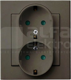 SONATA 2x2P+Z SCHUKO IP20 czeko.met. Gniazdo podwójne z przesłonami styków