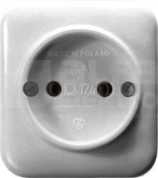PI 2P IP20 biały Gniazdo pojedyncze