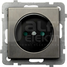 SONATA 2P IP20 stal inox Gniazdo pojedyncze z przesłonami styków