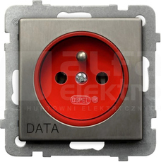 SONATA 2P+Z DATA IP20 stal inox Gniazdo pojedyncze