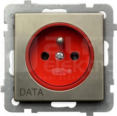 SONATA 2P+Z DATA IP20 srebrny Gniazdo pojedyncze
