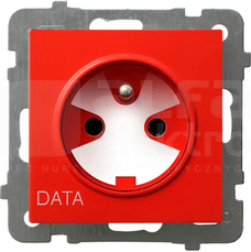 AS 2P+Z DATA IP20 czerwony Gniazdo pojedyncze
