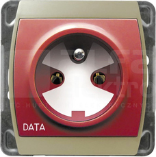 GAZELA 2P+Z DATA IP20 satyn/satyn Gniazdo pojedyncze