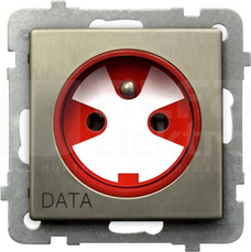 SONATA 2P+Z DATA IP20 srebrny Gniazdo pojedyncze