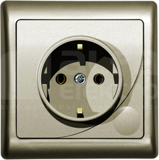 EFEKT 2P+Z SCHUKO IP20 satyna Gniazdo pojedyncze