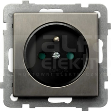 SONATA 2P+Z IP20 stal inox Gniazdo pojedyncze z przesłonami styków