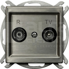 SONATA ZAR stal inox Gniazdo RTV końcowe