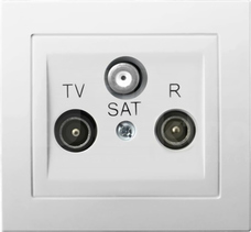 KIER biały Gniazdo RTV-SAT przelotowe