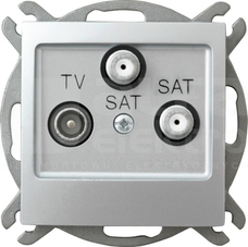 IMPRESJA srebrny Gniazdo RTV-SAT z 2 wyjśc.SAT