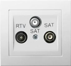 KIER biały Gniazdo RTV-SAT z 2 wyjśc.SAT