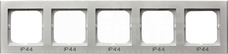 SONATA IP44 srebro mat Ramka pięciokrotna do łączników