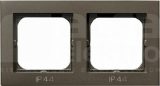 SONATA IP44 czekoladowy metal Ramka podwójna do łączników