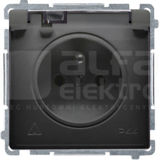 BASIC/M 2P+Z IP44 czarny mat Gniazdo